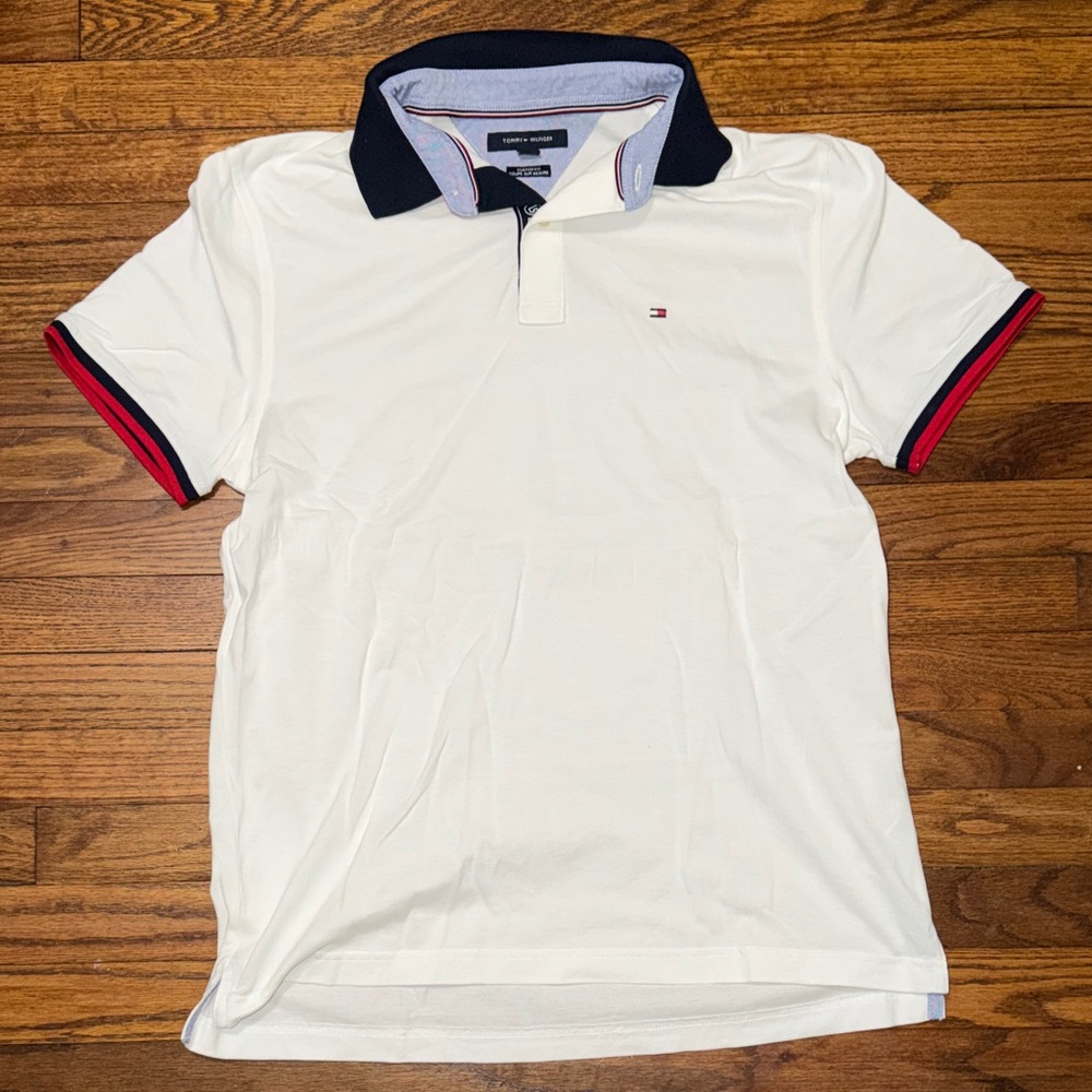 Tommy Hilfiger Men's Polo with Navy and Red Accents